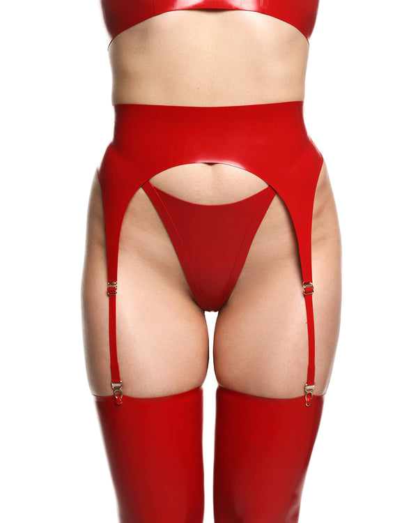 Latex Strumpfgürtel "Vesper" Rot