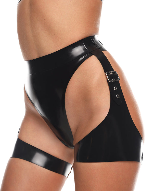 Porte-jarretelles en latex "Abyss" Noir