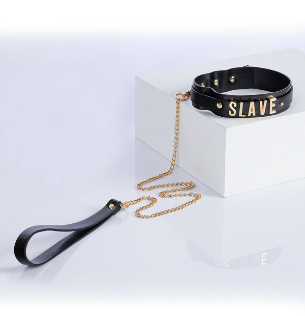 "SLAVE" Halsband mit Kette 