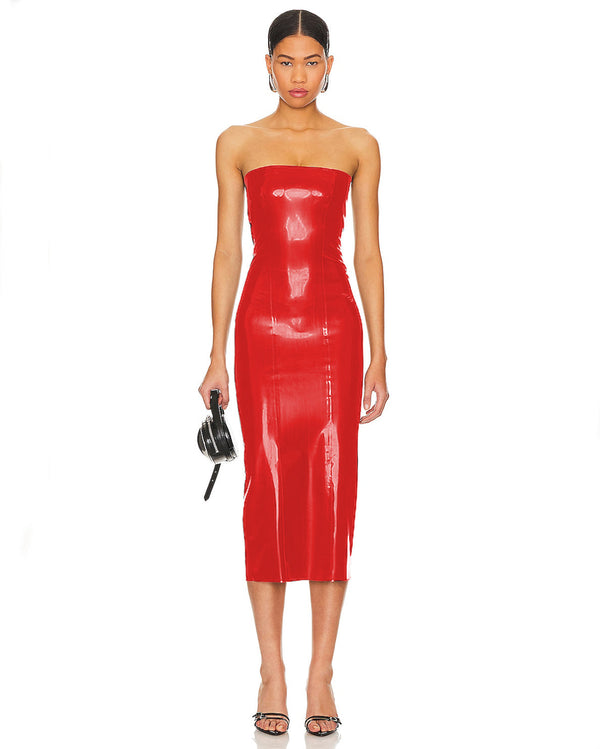 Robe bustier en latex