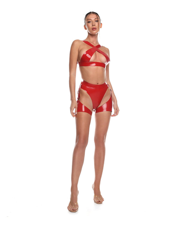 Latex Dessous Set "Abyss" Rot