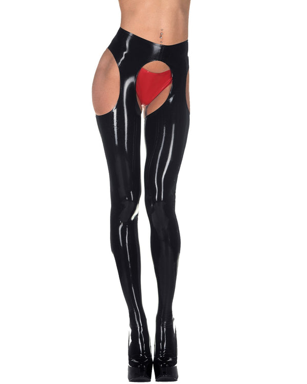 Collants porte-jarretelles en latex