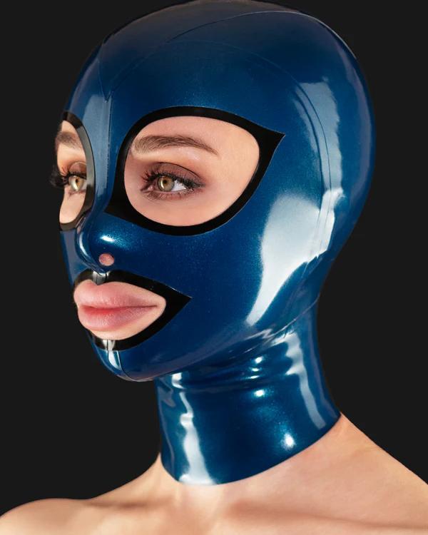 Sexy Maske aus Latex mit kontrastierenden Augen und Mund