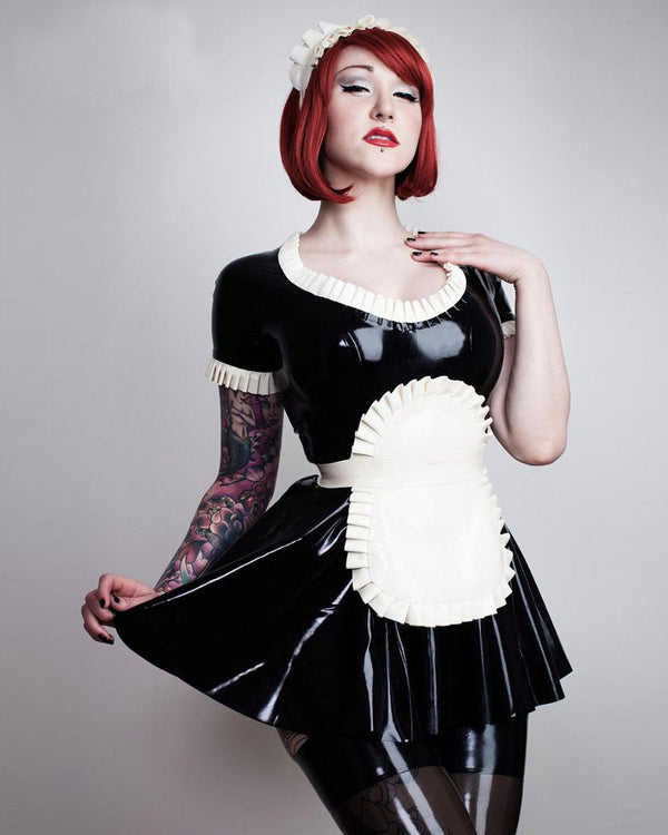 Uniforme de tablier en latex pour femme de chambre d'Halloween