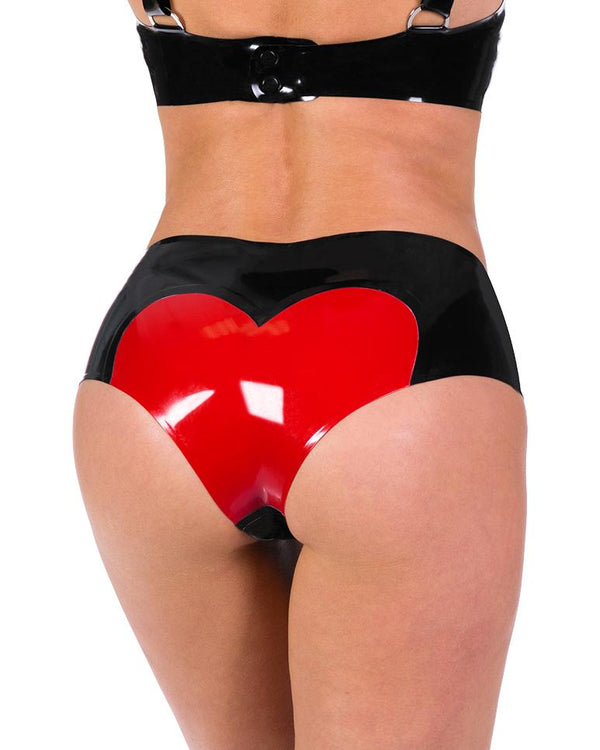 Sous-vêtements en latex avec coeur d'amour