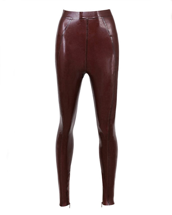 Latex-Leggings mit hoher Taille