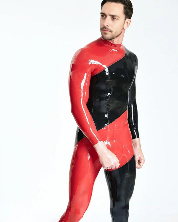 Combinaison en latex pour homme de couleur assortie